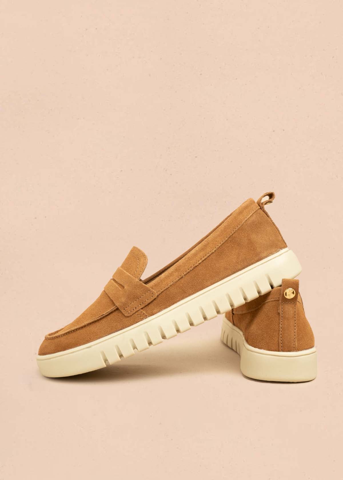 Mocasines en cuero color miel 105983