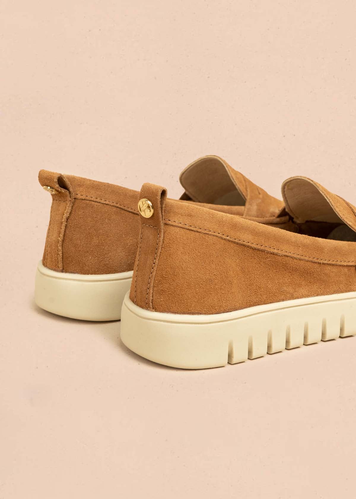 Mocasines en cuero color miel 105983
