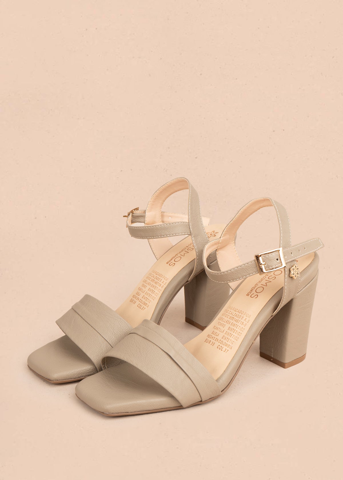 Sandalias altas color taupe 106090