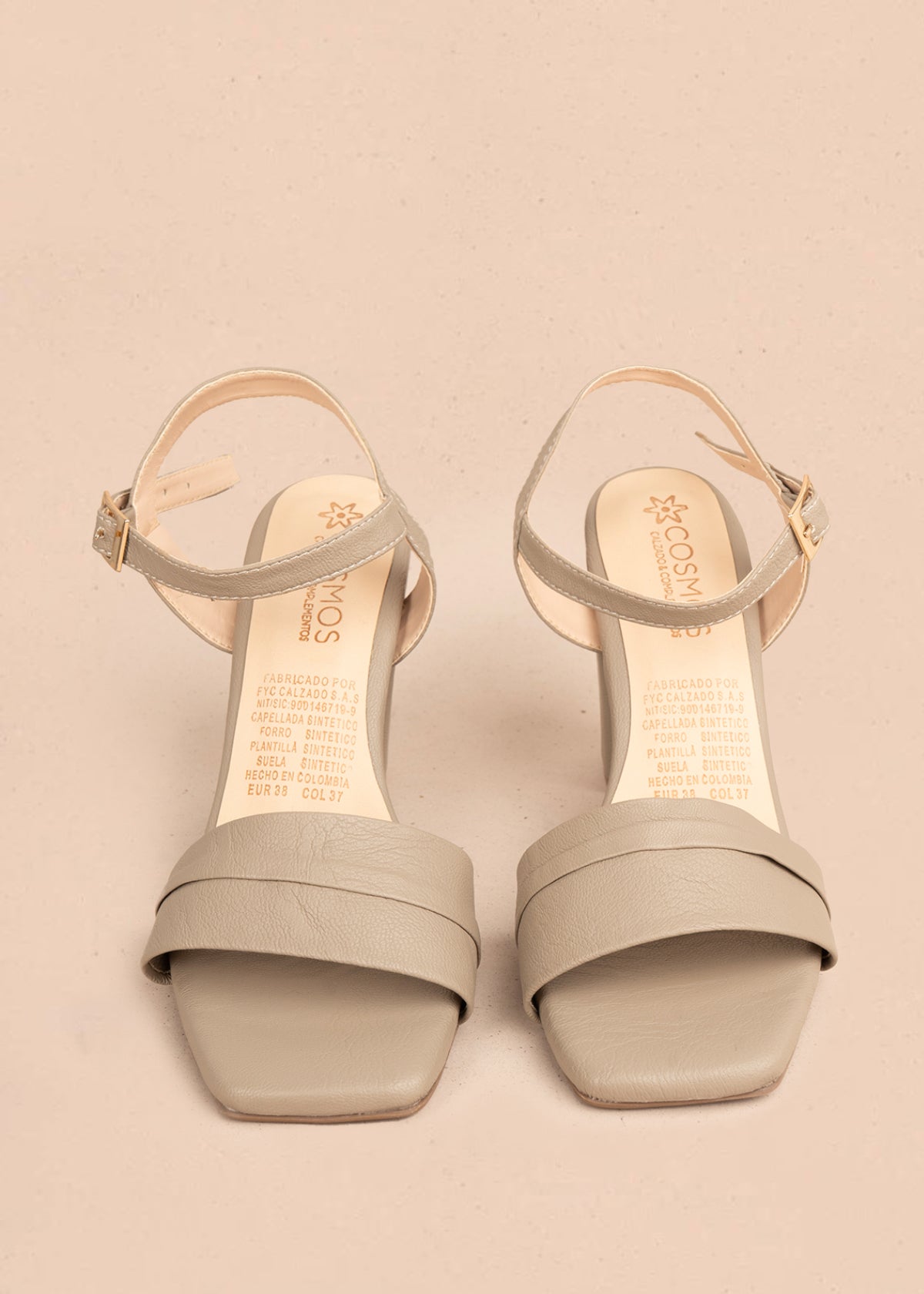 Sandalias altas color taupe 106090