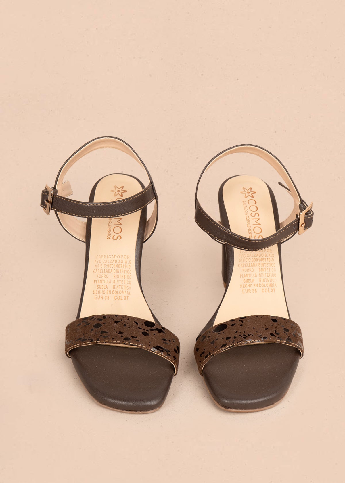 Sandalias de fiesta color café 106091