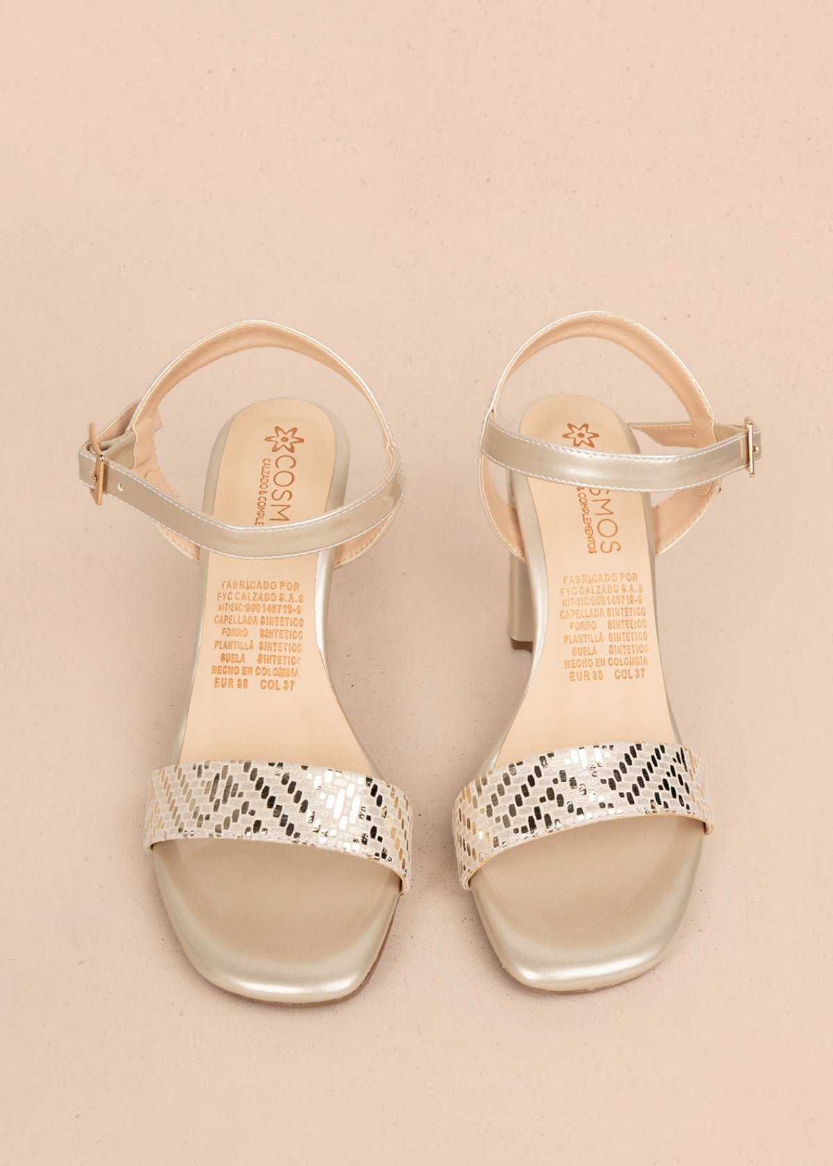 Sandalias de fiesta color dorado 106091