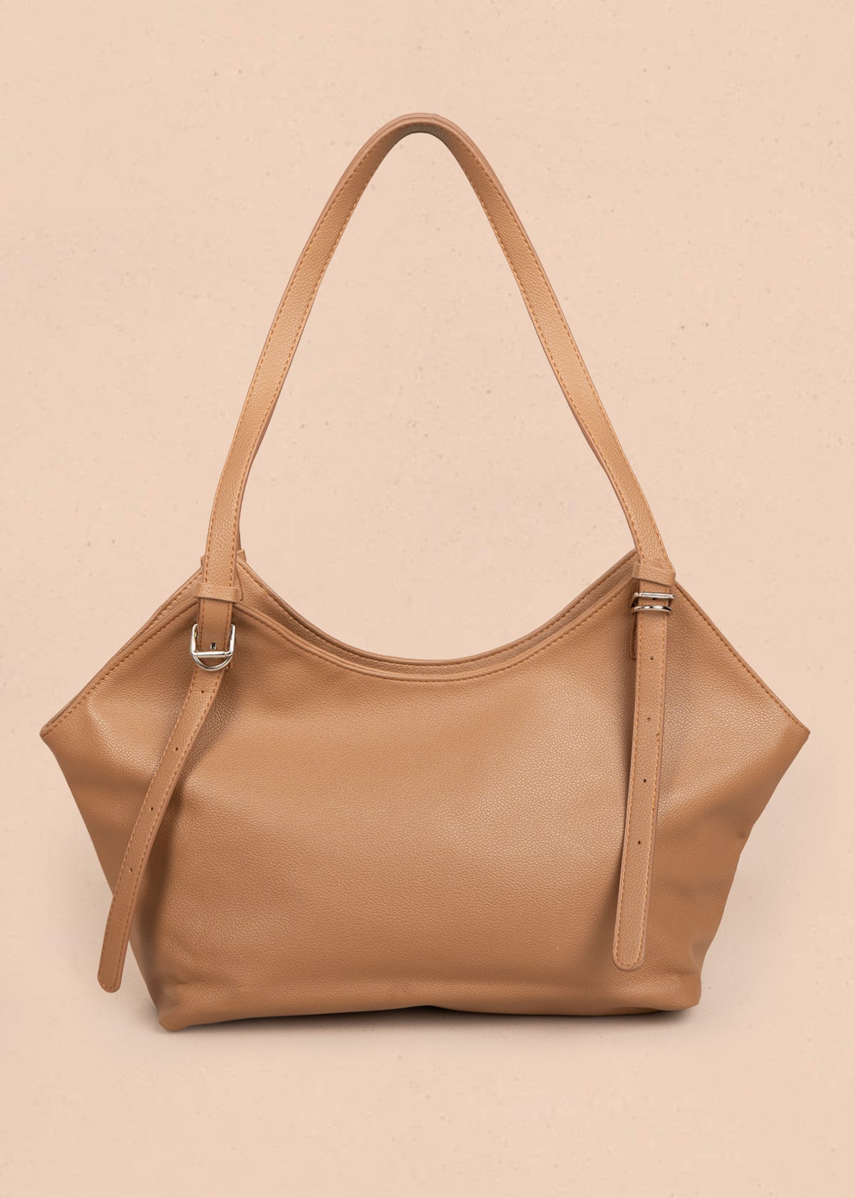 Bolso tipo shopping color miel texturizado 106183