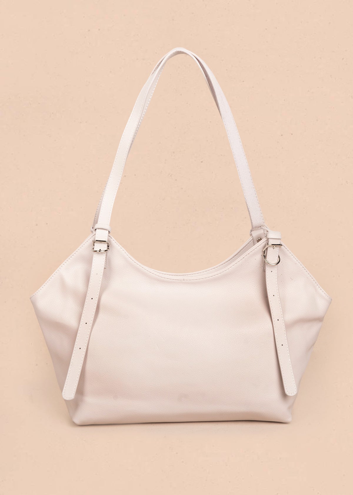 Bolso tipo shopping color nude texturizado 106183