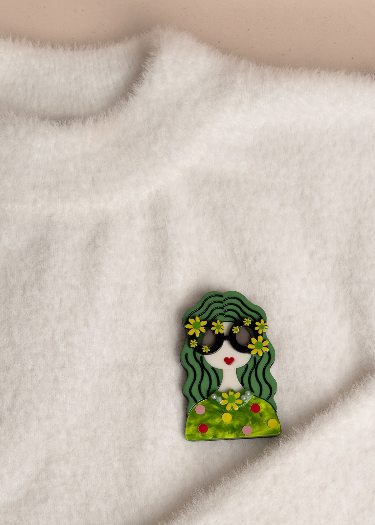 Prendedor de mujer color verde 106205