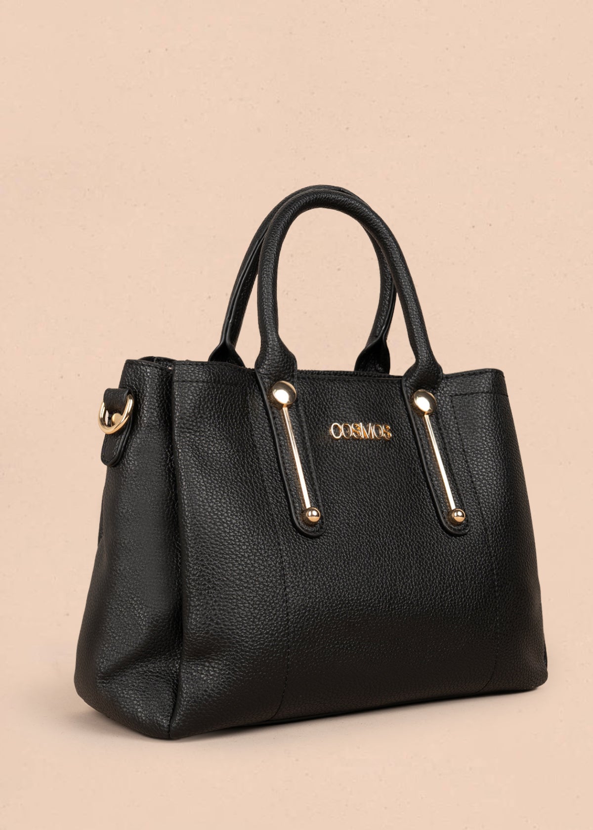 Bolso tipo cartera color negro con pañuelo y herraje tipo barra 106286