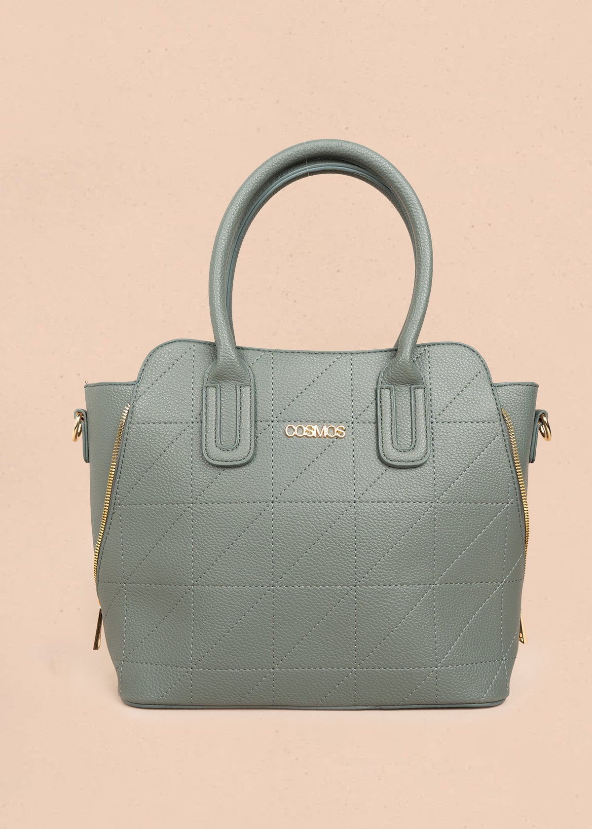 Bolso tipo shopping color verde con monedero 106288