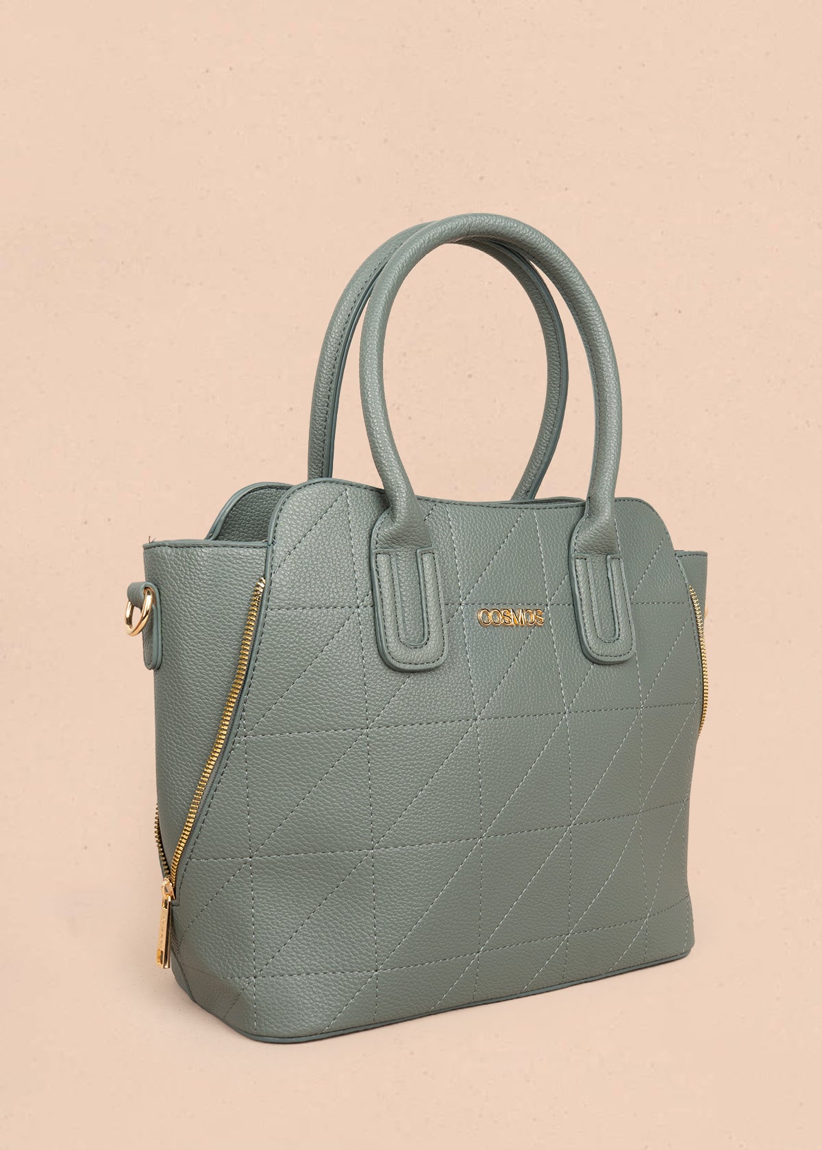 Bolso tipo shopping color verde con monedero 106288