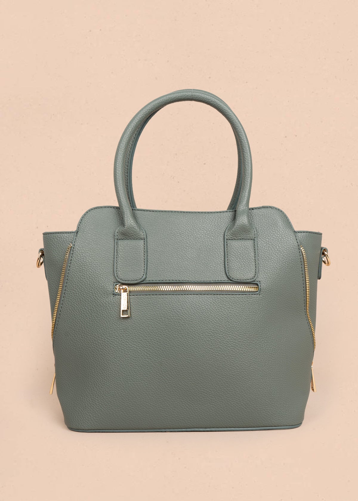 Bolso tipo shopping color verde con monedero 106288