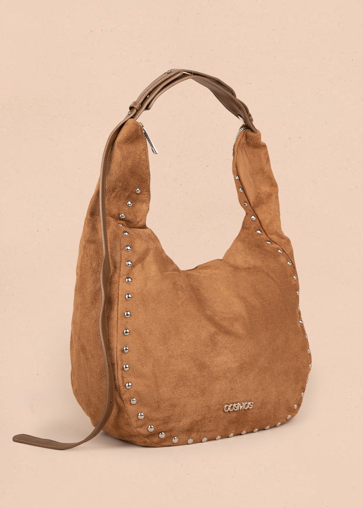Bolso tipo shopping color miel con taches 106291