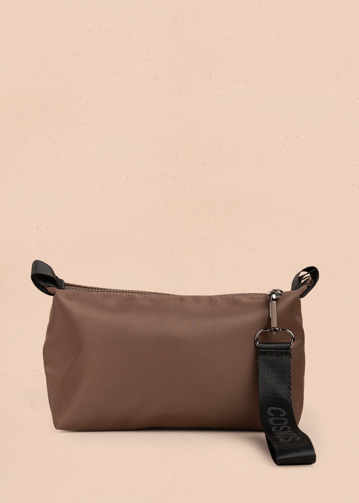 Cosmetiquera color chocolate en textil 106295