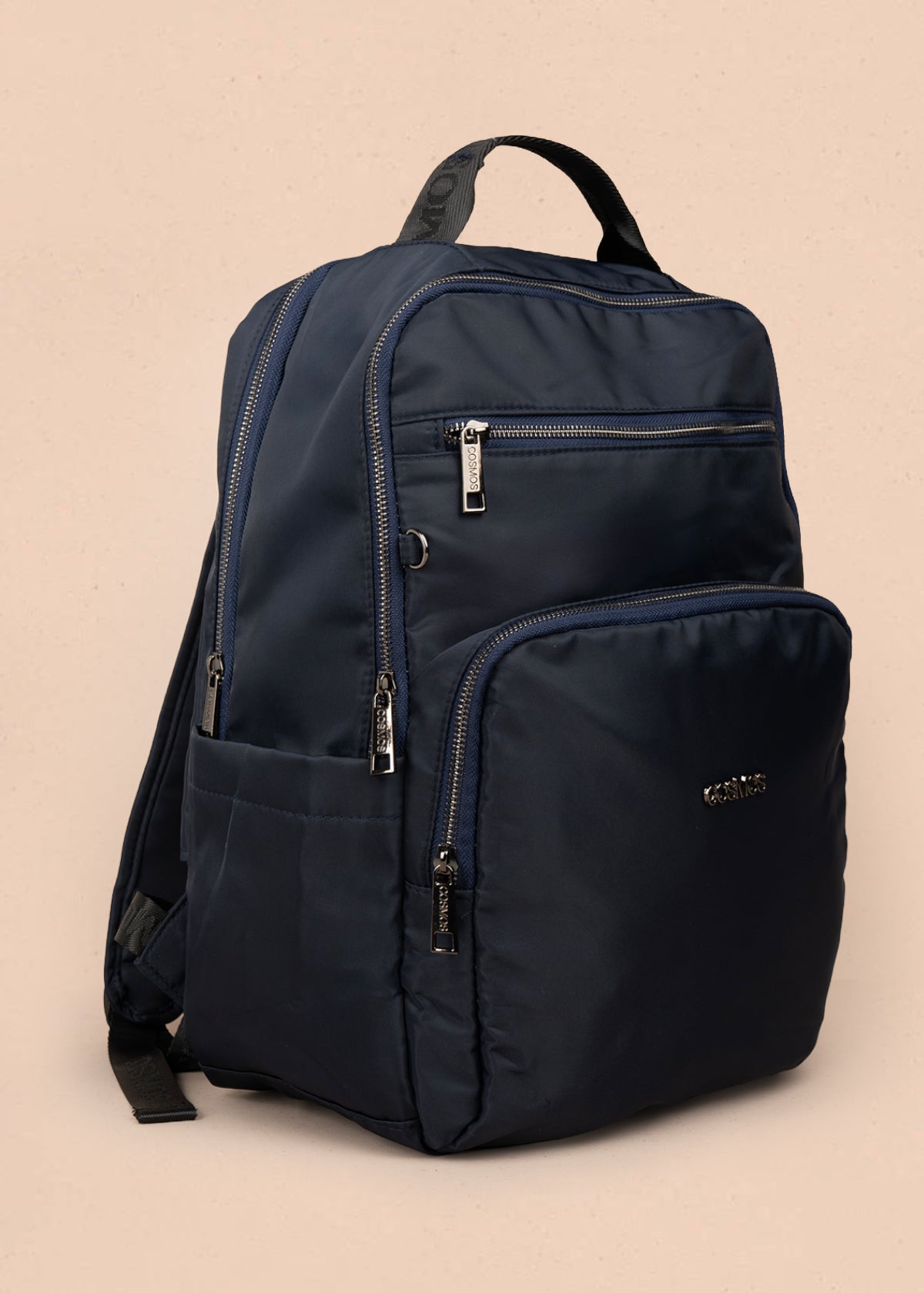 Morral color azul en textil con bolsillos delanteros 106298