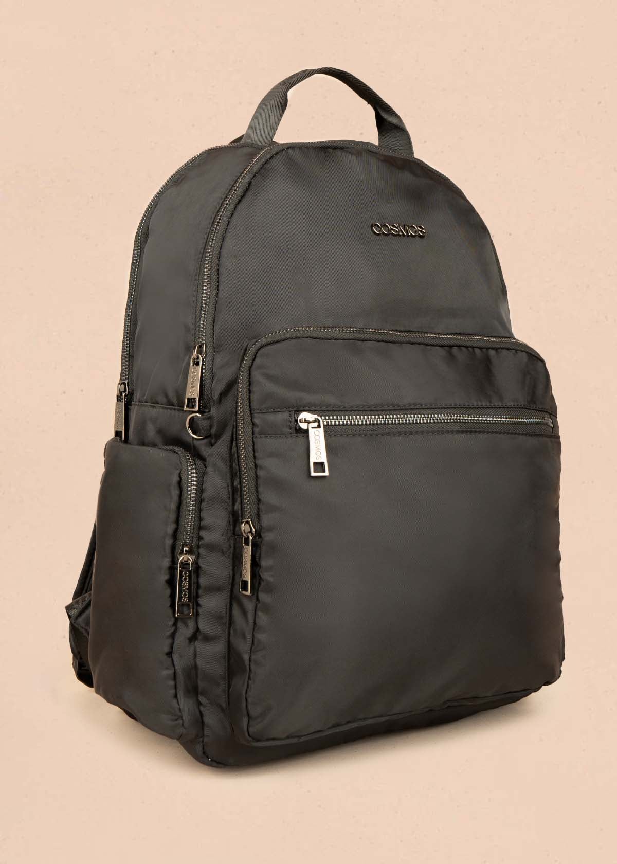 Morral color negro con bolsillos frontales 106299