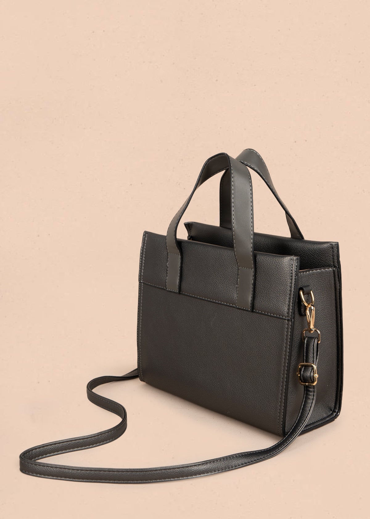 Bolso tipo cartera color plomo 106323