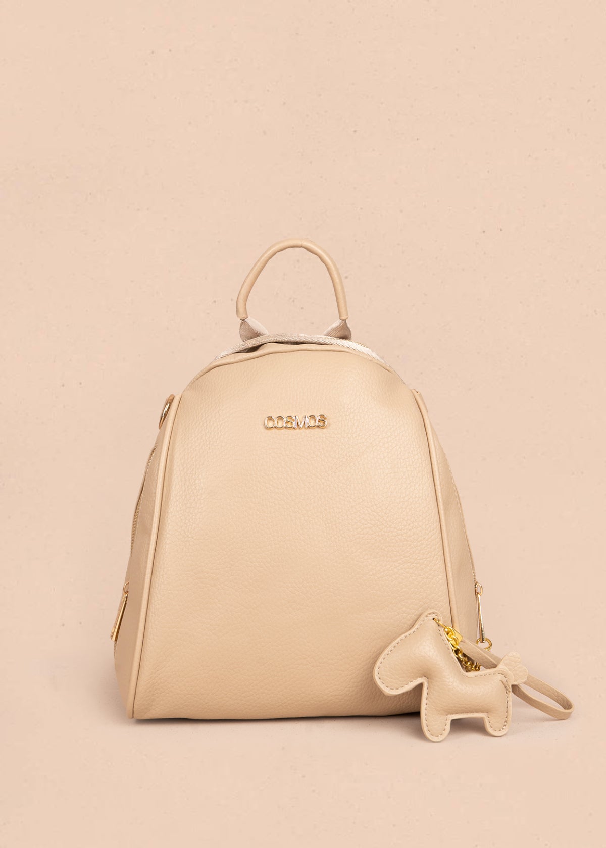 Morral en color arena con detalle de llavero 106326