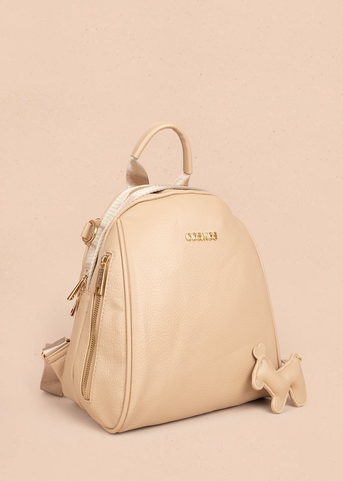 Morral en color arena con detalle de llavero 106326