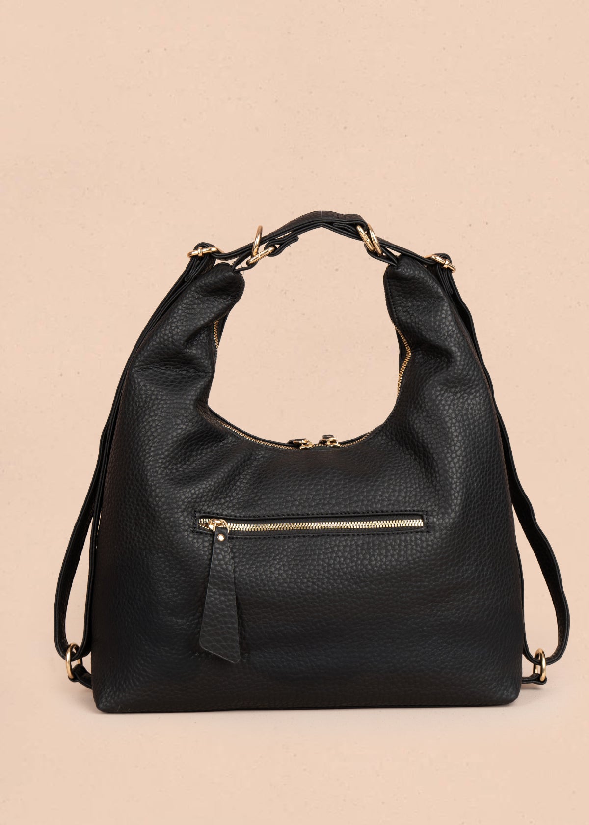 Bolso tipo shopping color negro silueta hobo 106330