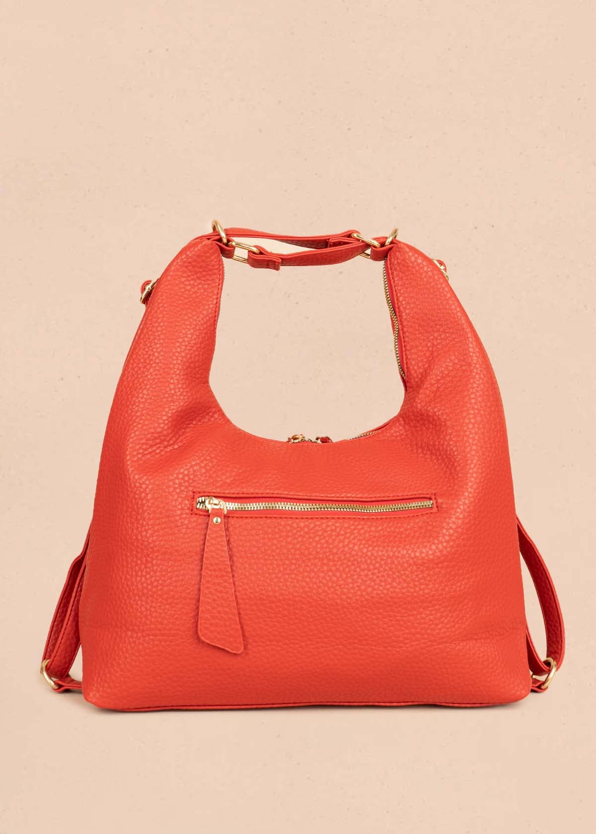 Bolso tipo shopping color rojo silueta hobo 106330