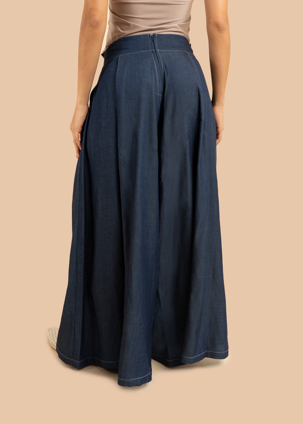 Pantalón tipo palazzo color azul 106349