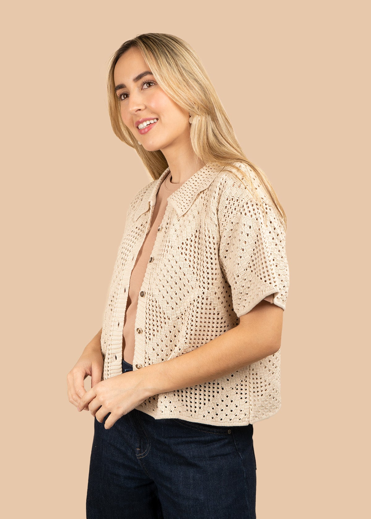 BLUSA TEJIDA BEIGE 106430