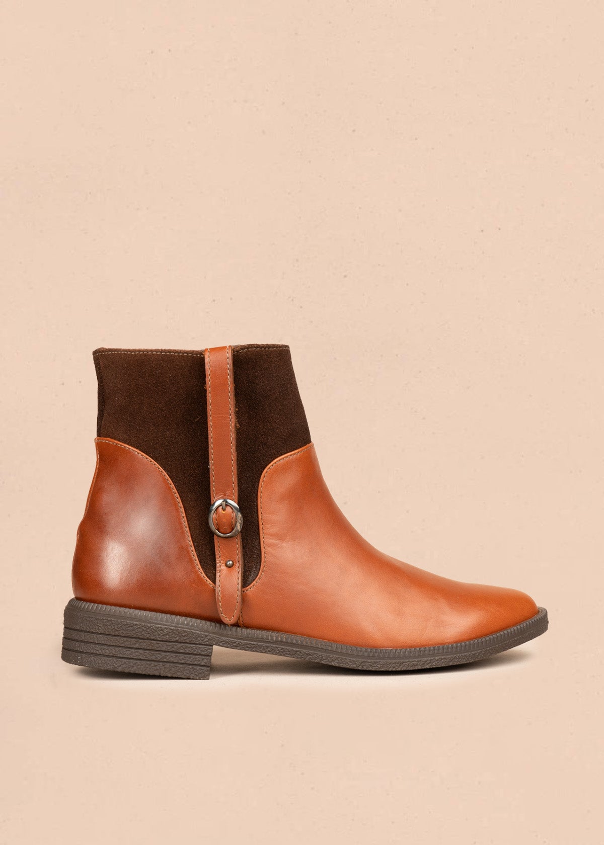 Botas en cuero color miel 106543