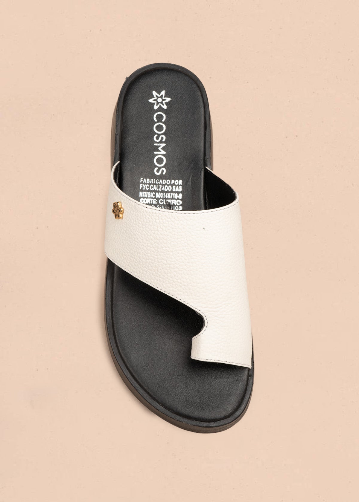 Sandalias en cuero color blanco con suela chunky 106557