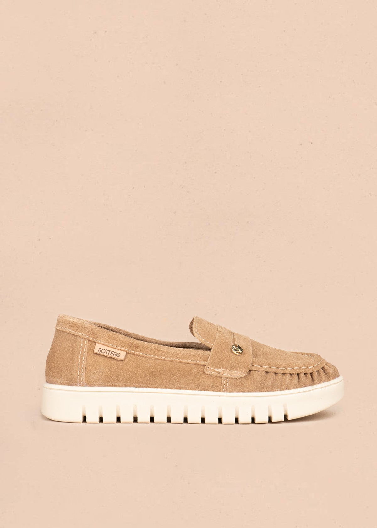 Mocasines de cuero en color beige 106567