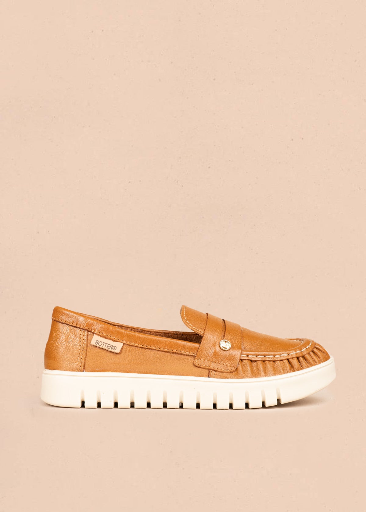 Mocasines de cuero en color miel 106567