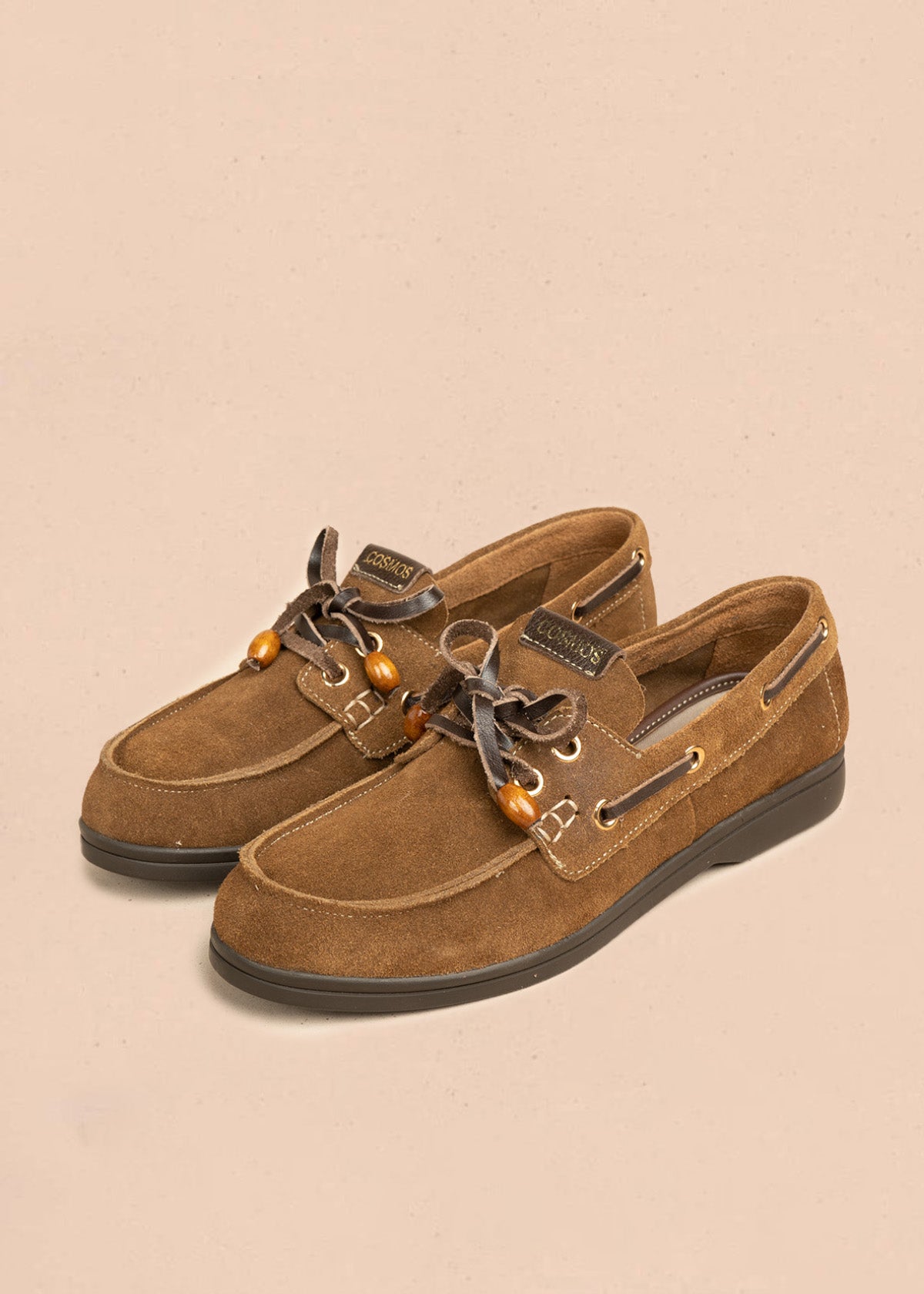 Mocasines de cuero carnaza color miel 106655