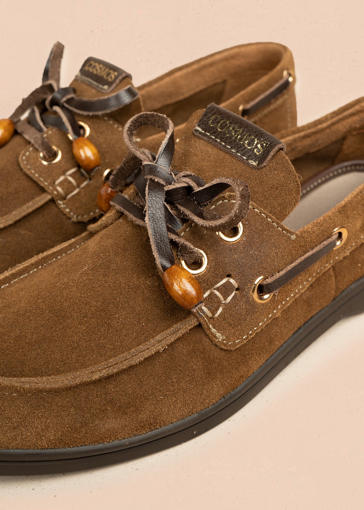 Mocasines de cuero carnaza color miel 106655