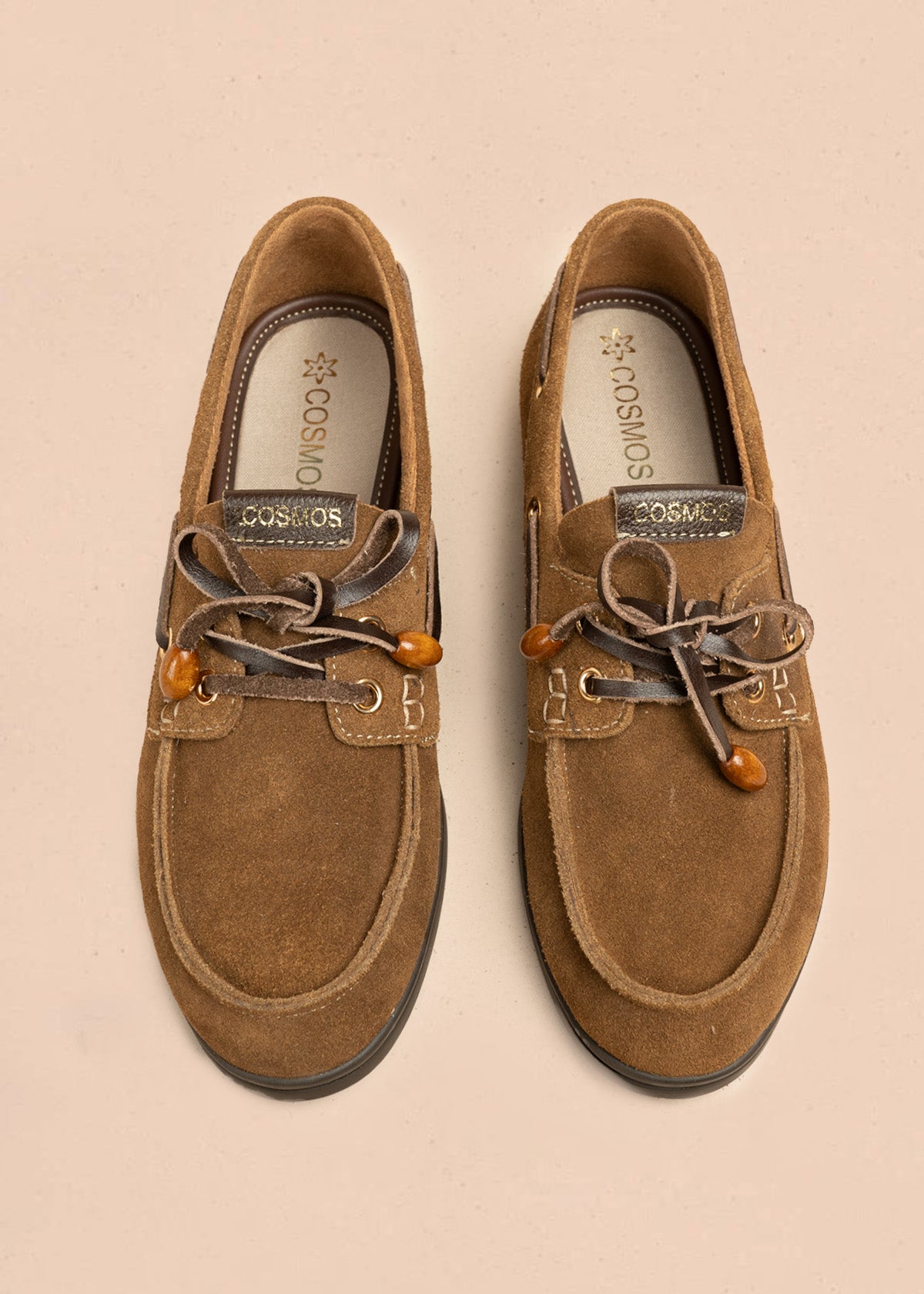 Mocasines de cuero carnaza color miel 106655