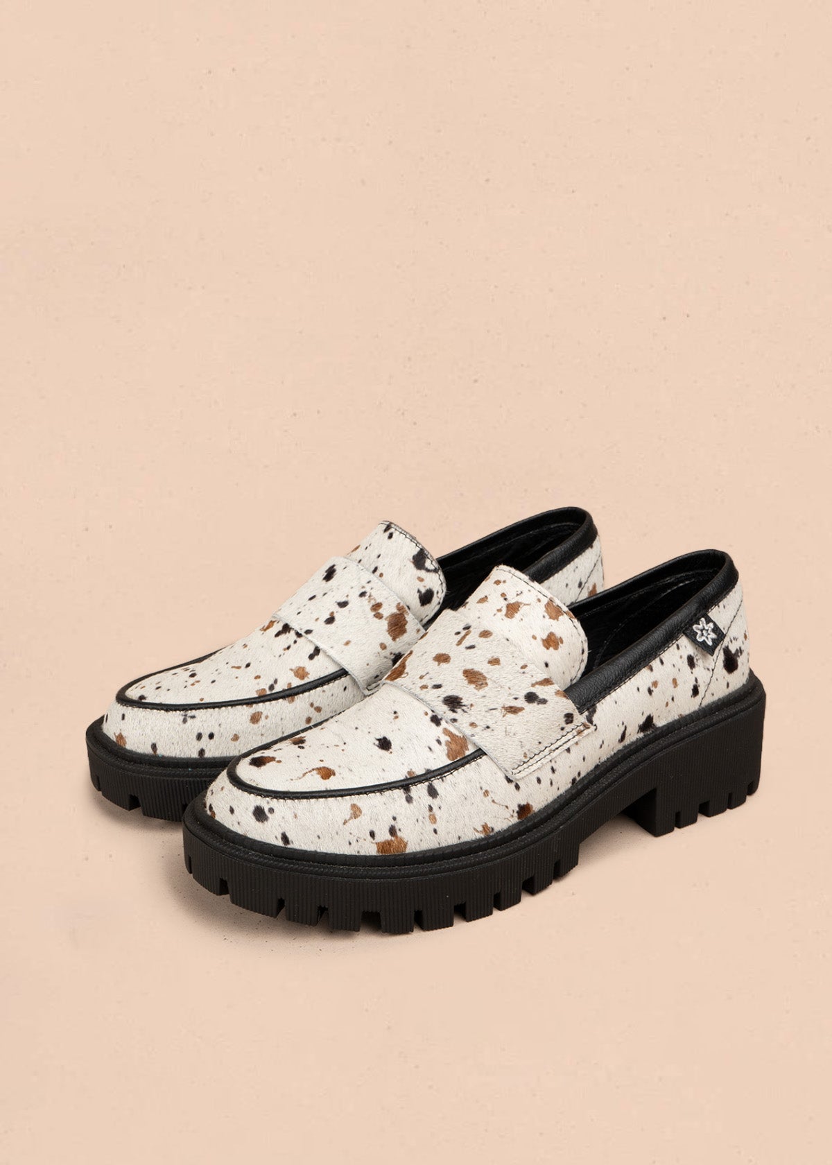 Mocasines de cuero animal print 106771