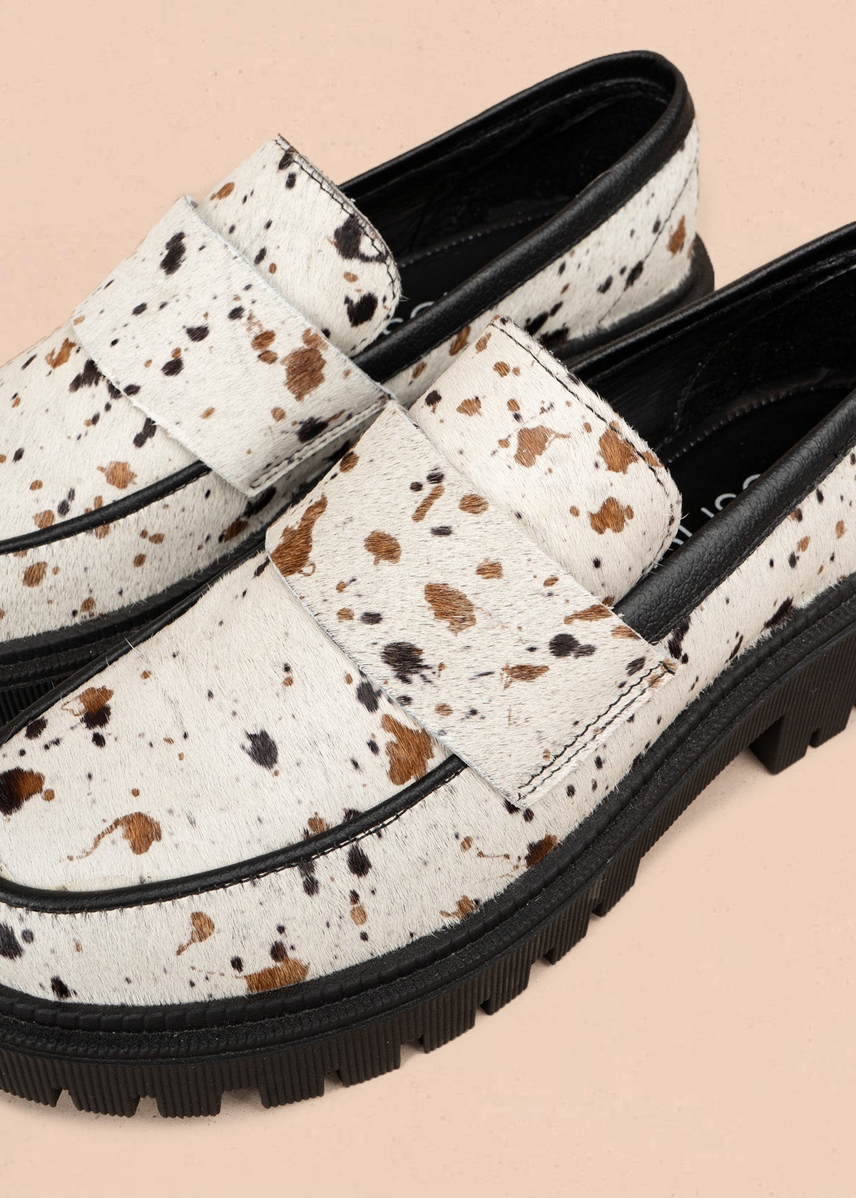 Mocasines de cuero animal print 106771