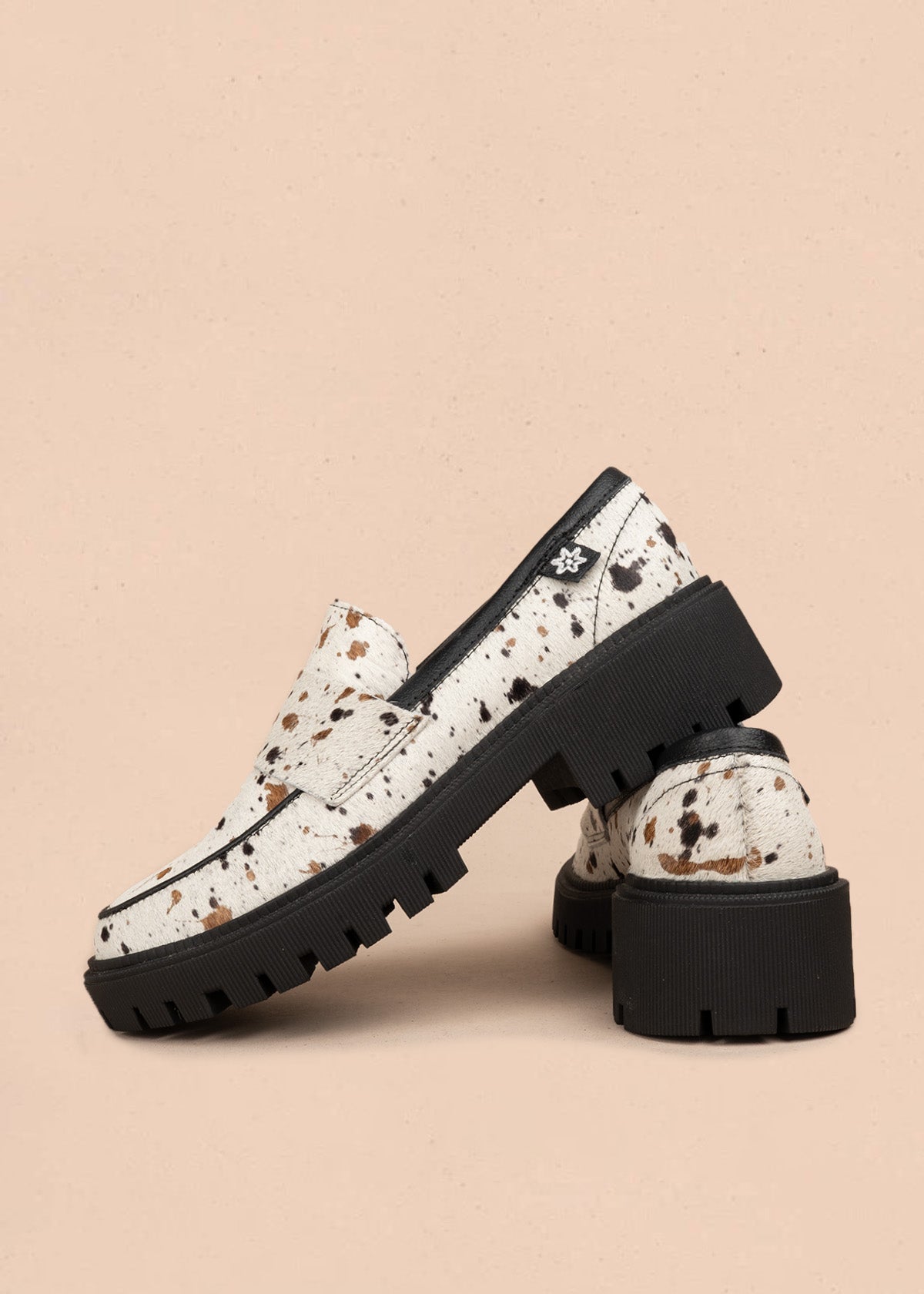 Mocasines de cuero animal print 106771