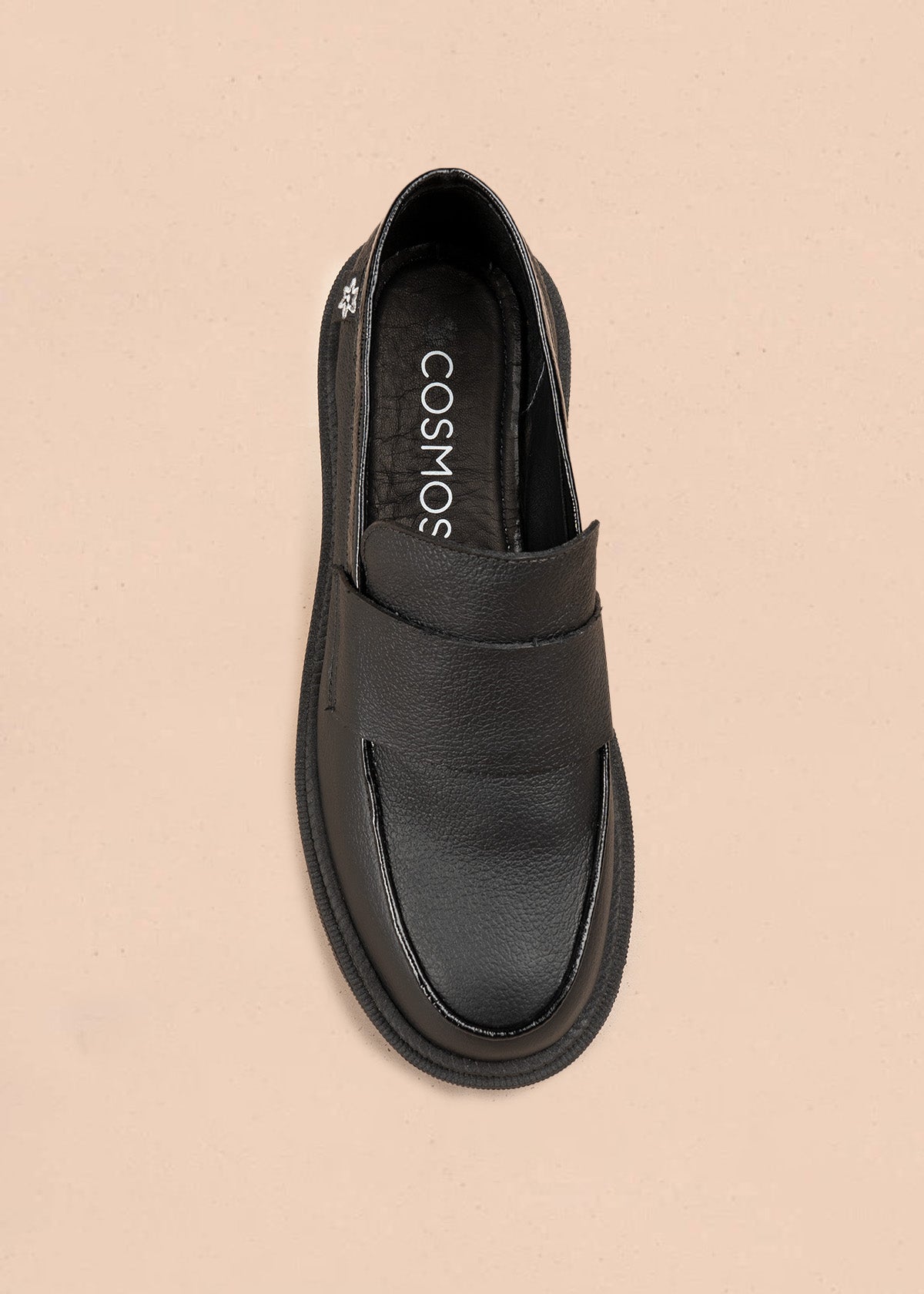 Mocasines de cuero negro 106772