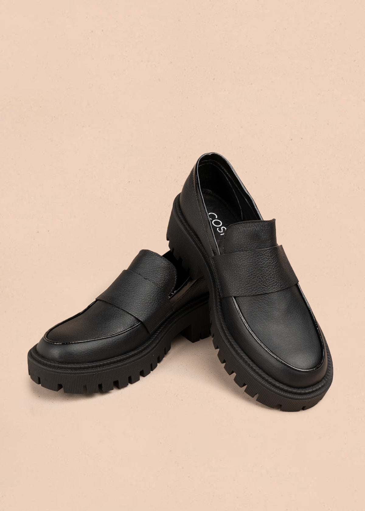 Mocasines de cuero negro 106772