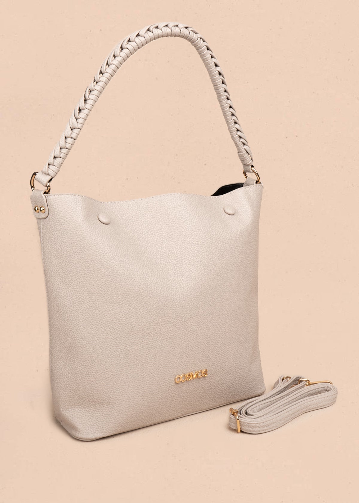 Bolso tipo cartera color taupe 106786