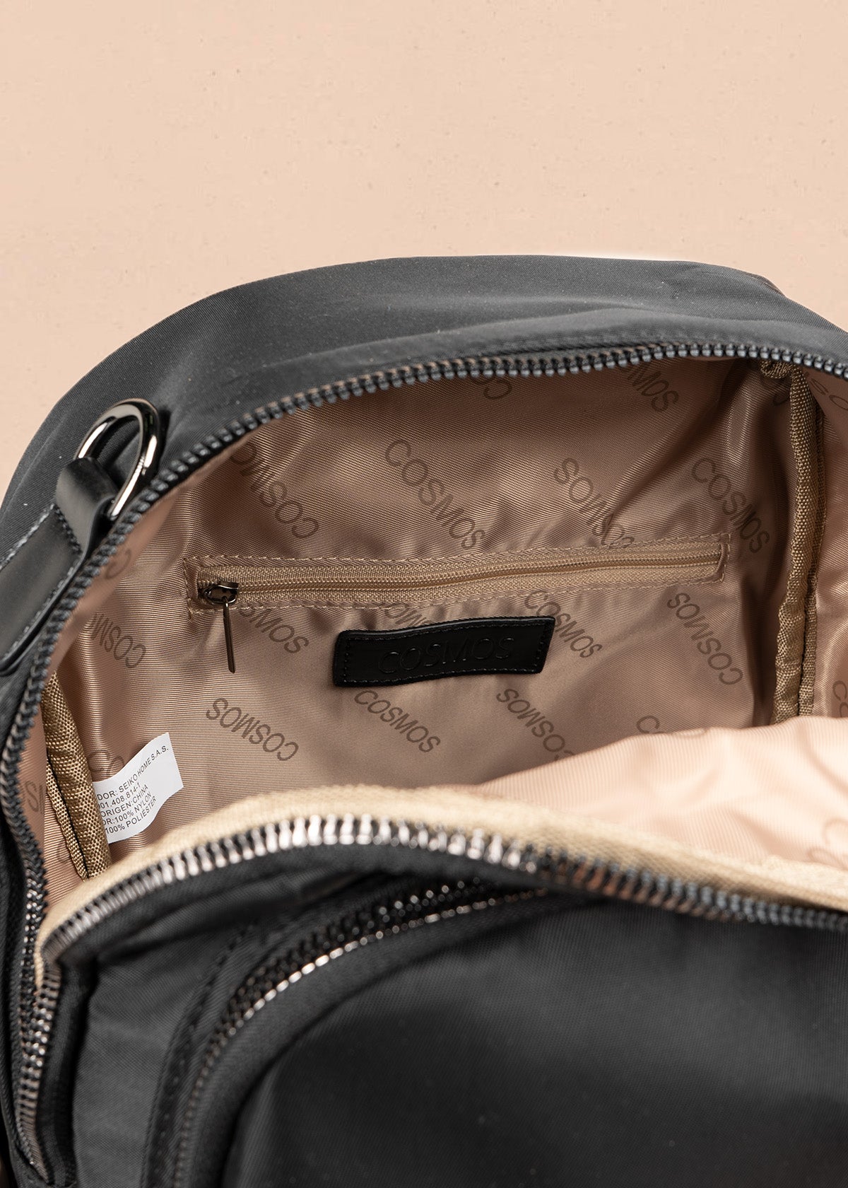 Morral en textil color negro 106793