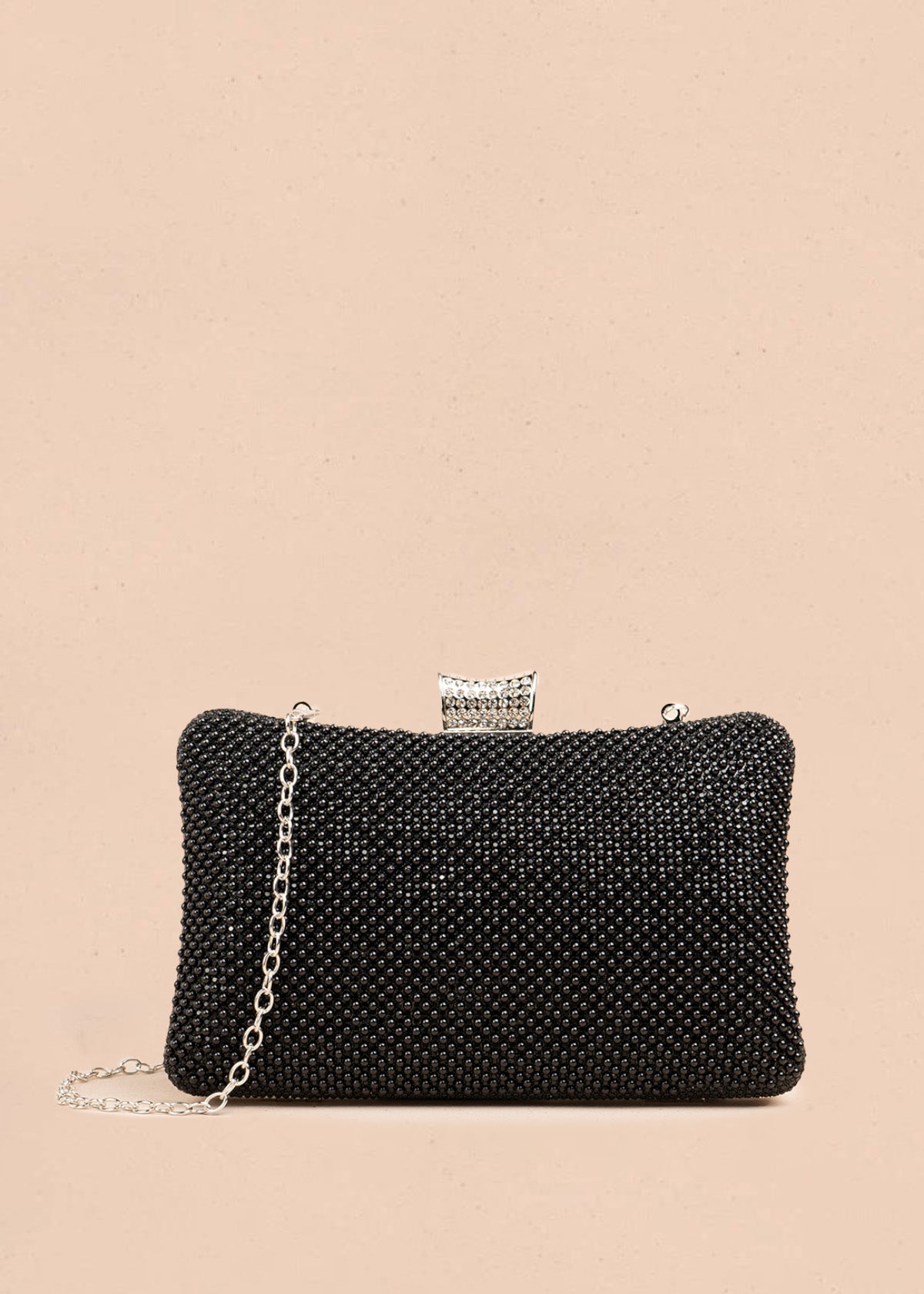 Bolso de fiesta color negro con detalle de pedrería 106808