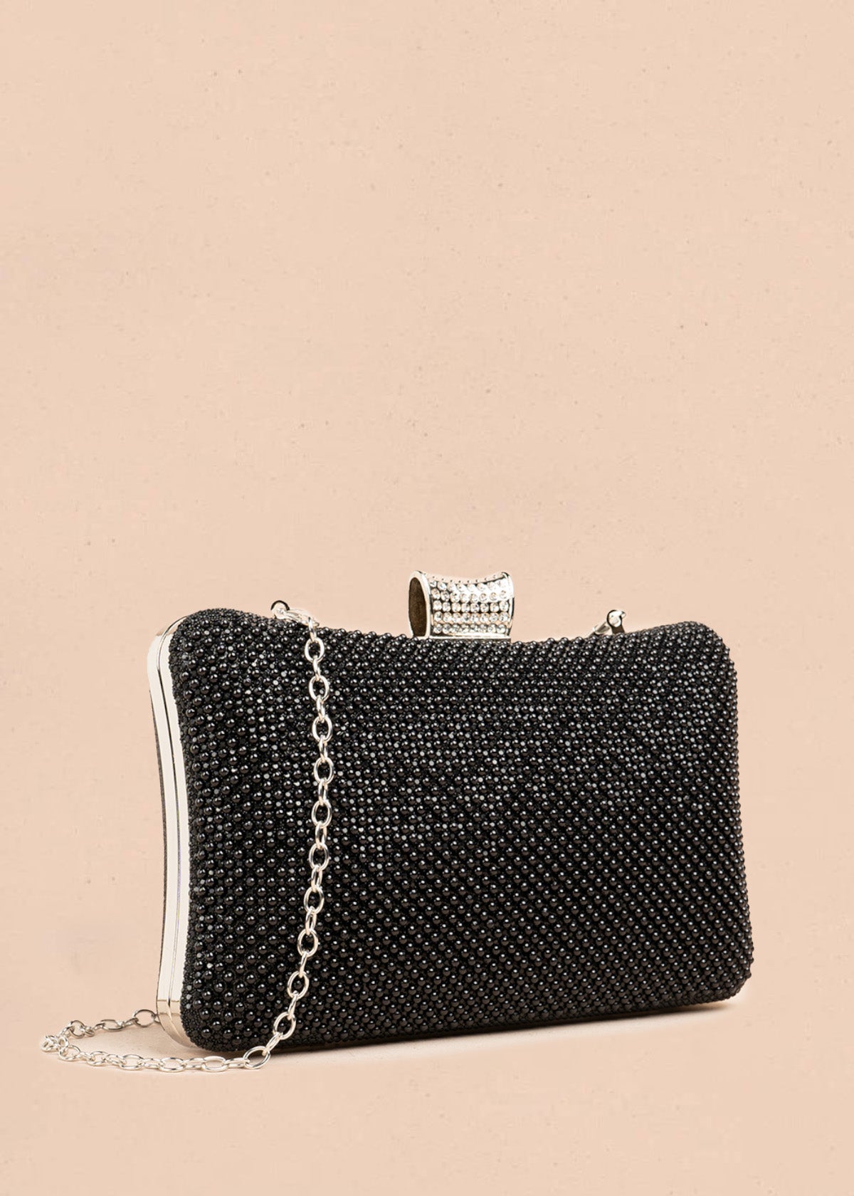Bolso de fiesta color negro con detalle de pedrería 106808