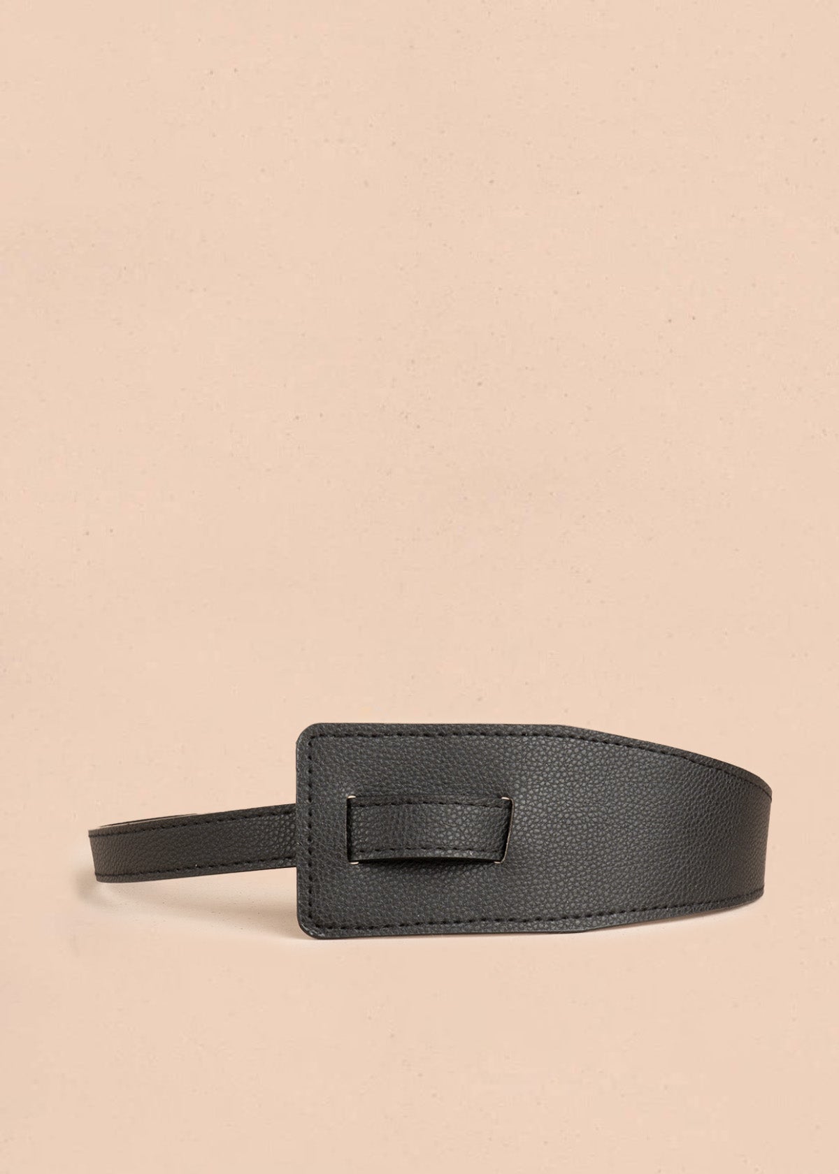 Cinturón de cuero negro con hebilla rectangular 106893
