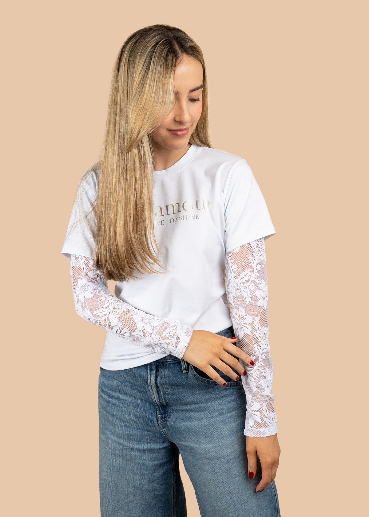 Camiseta blanca estampada "Glamour" 106908