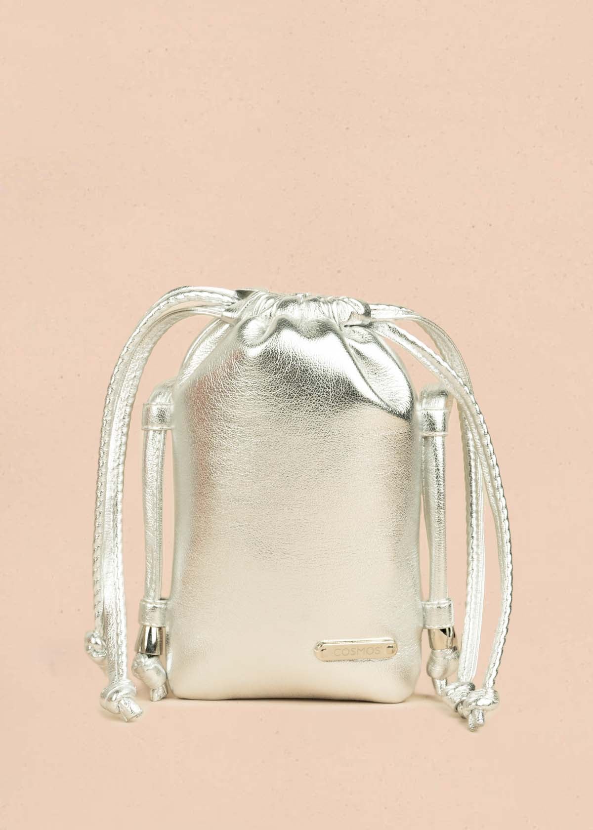 Bolso manos libres color plata 106964