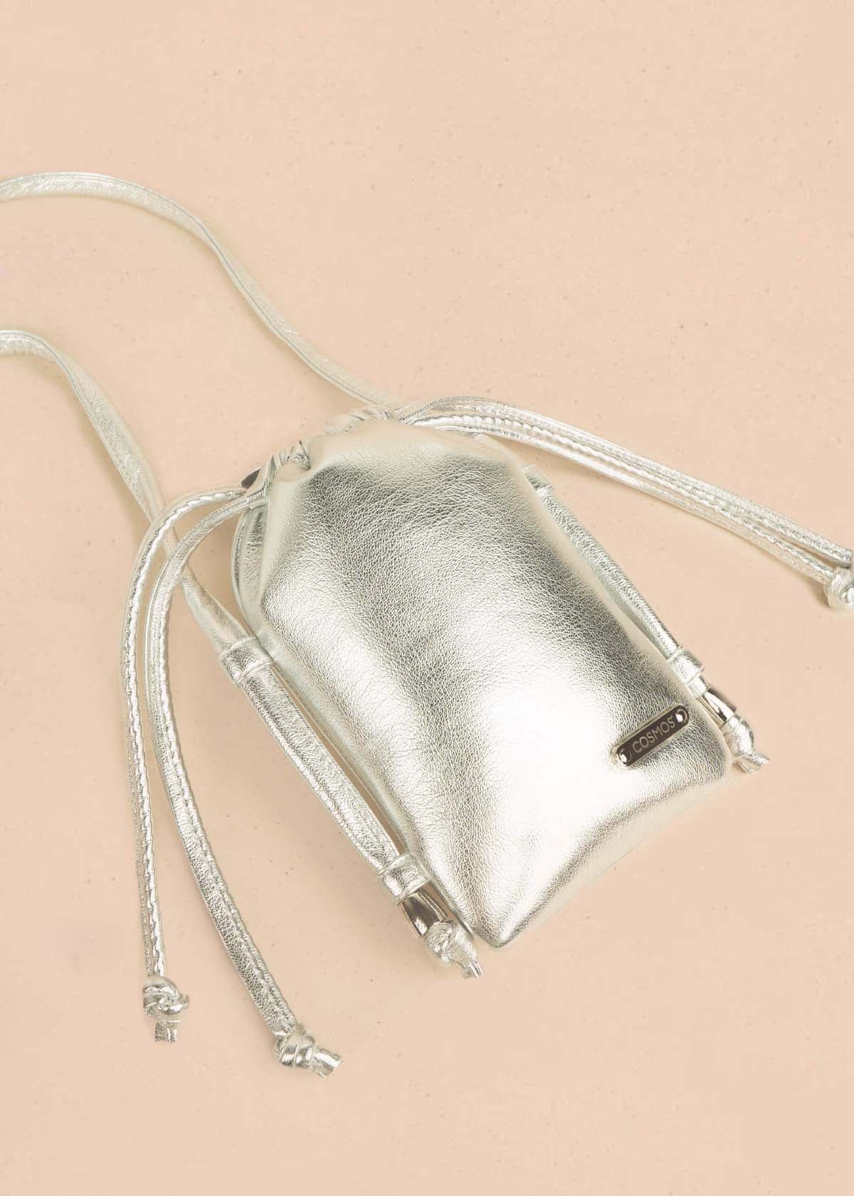 Bolso manos libres color plata 106964