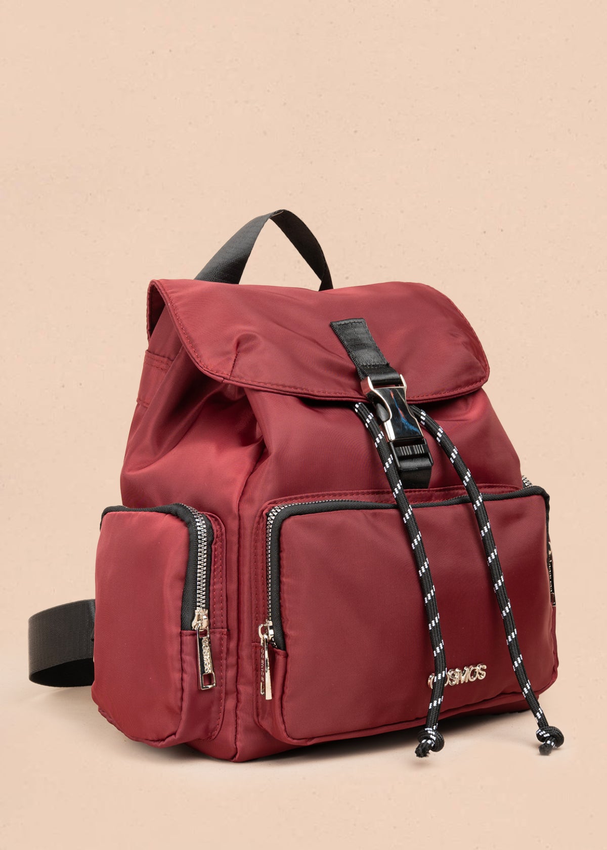 Morral color vinotinto con bolsillo frontal y laterales 106977