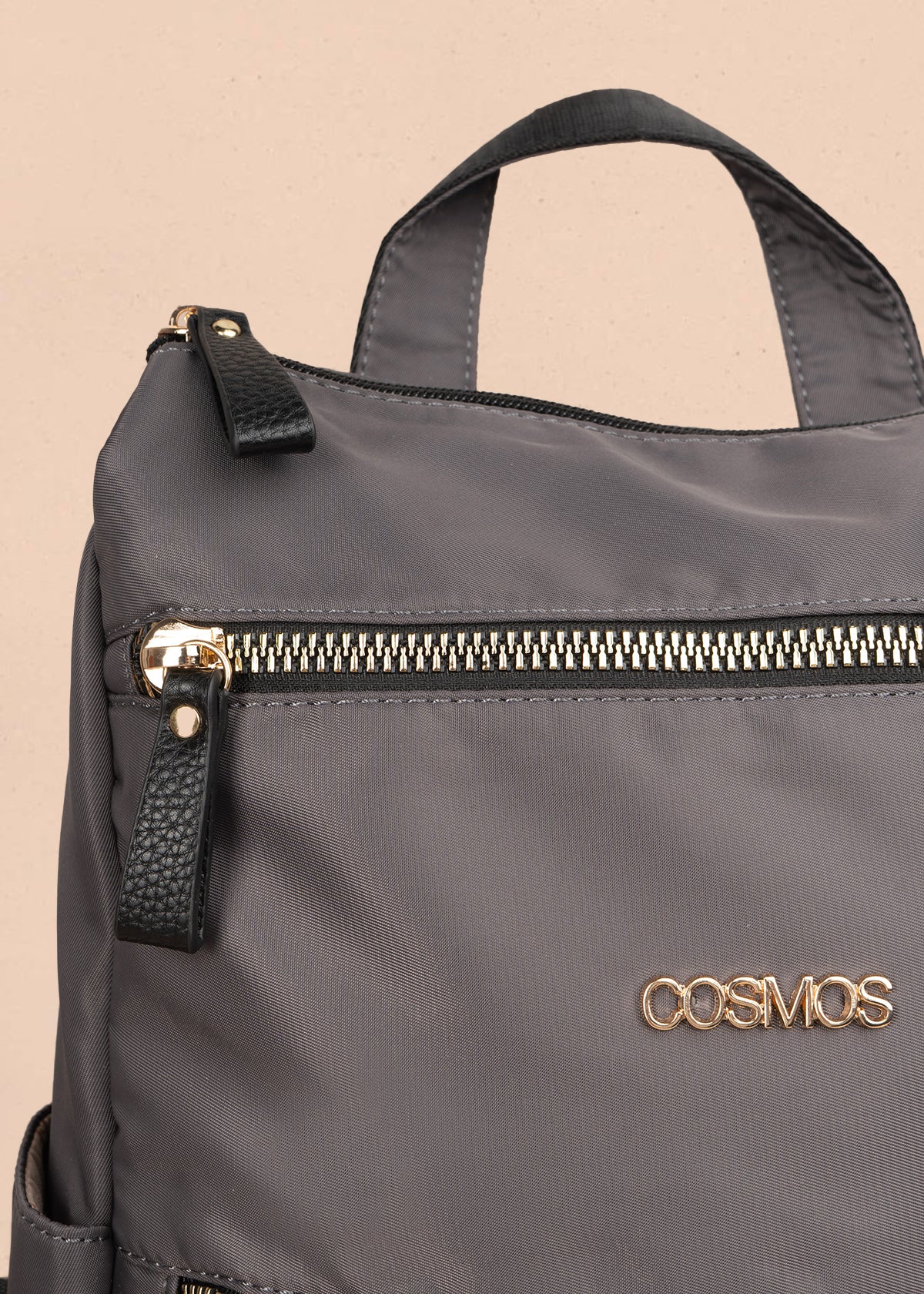 Morral color gris con doble bolsillo frontal 106979