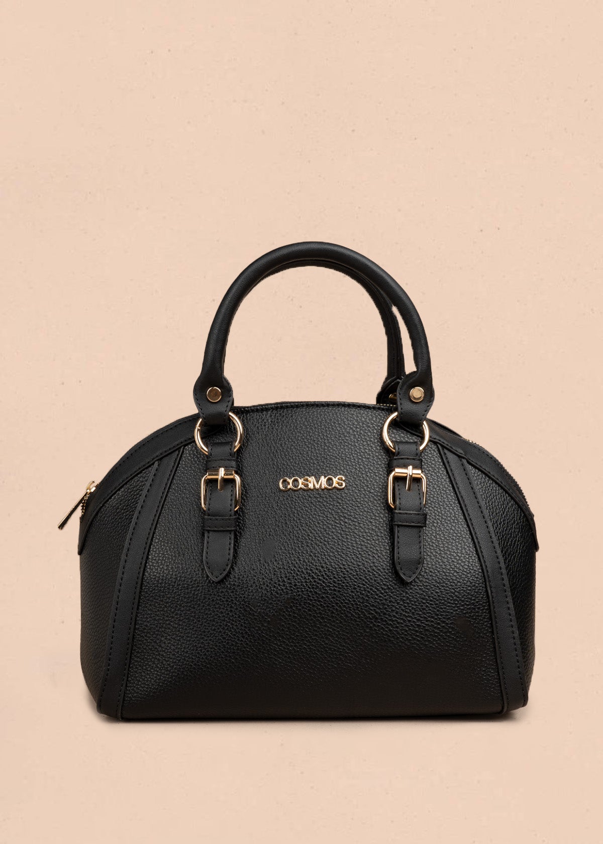 Cartera color negro de dos asas con correa larga 107172