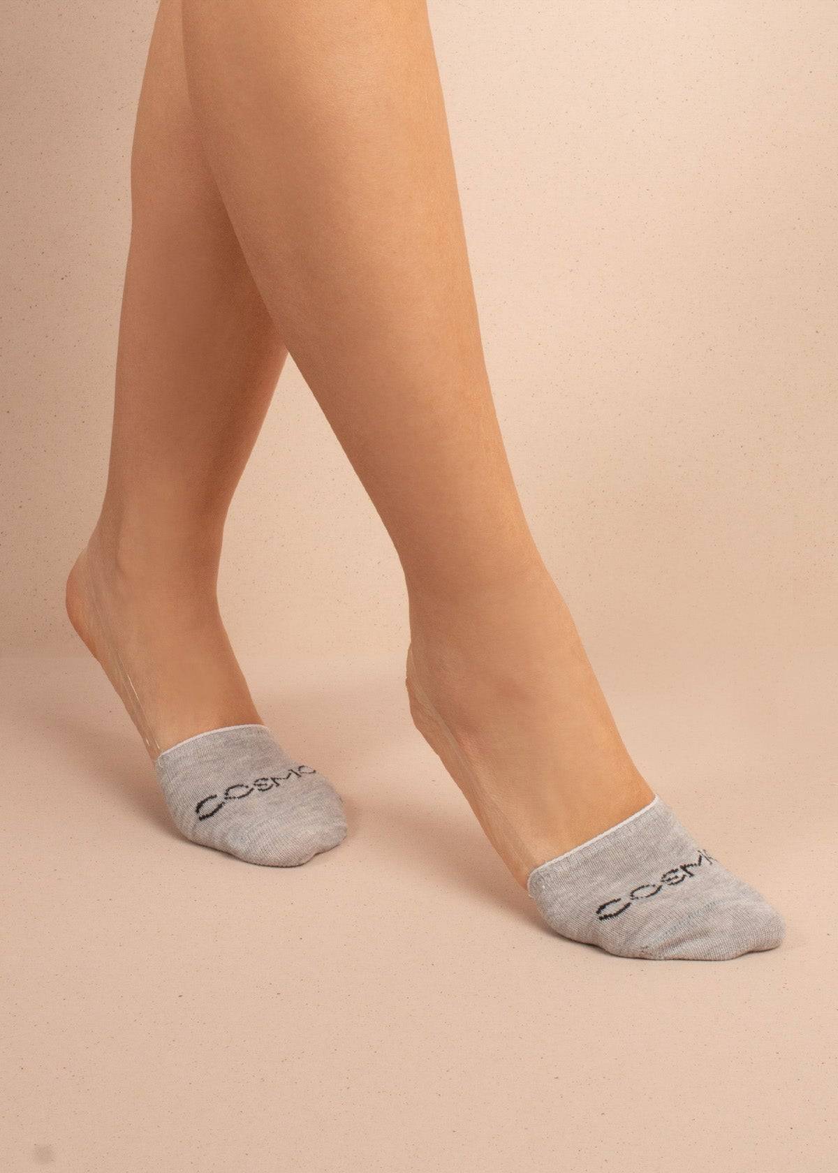 Medias puntera color gris con silicona
