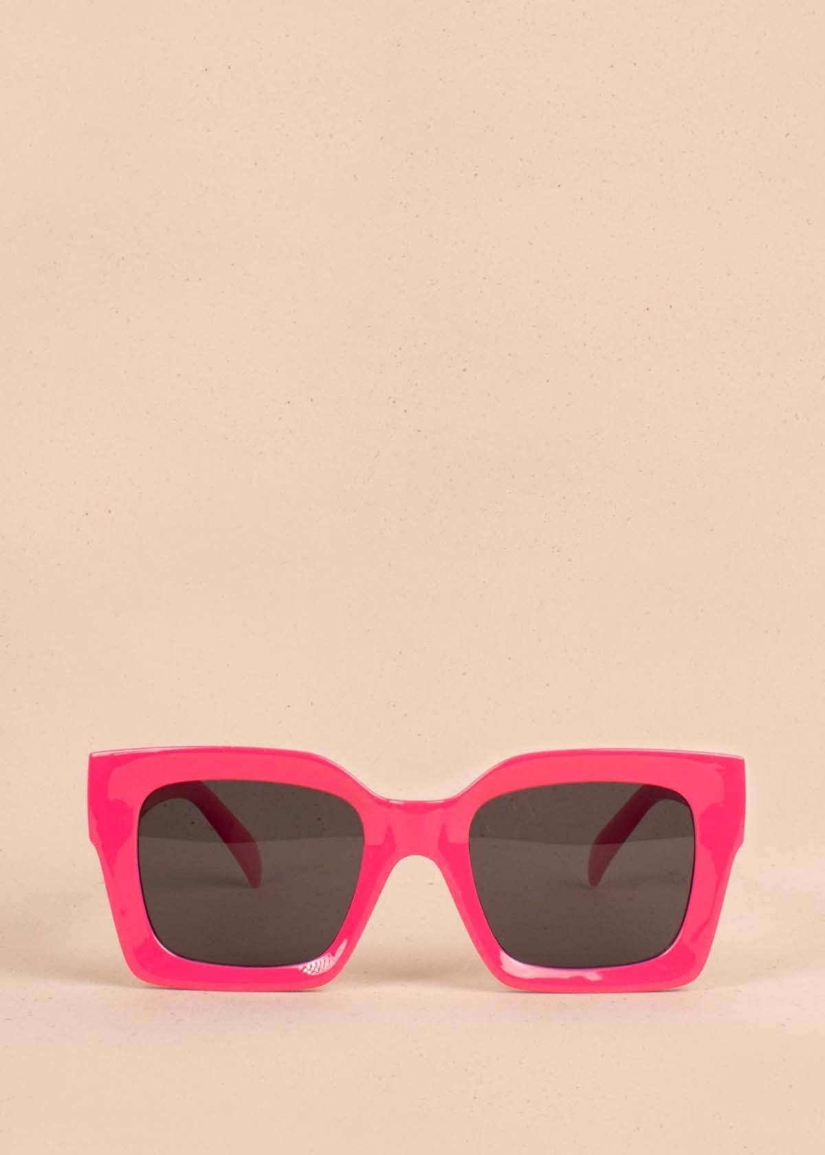 Gafas de sol color fucsia con marco rectangular 104525