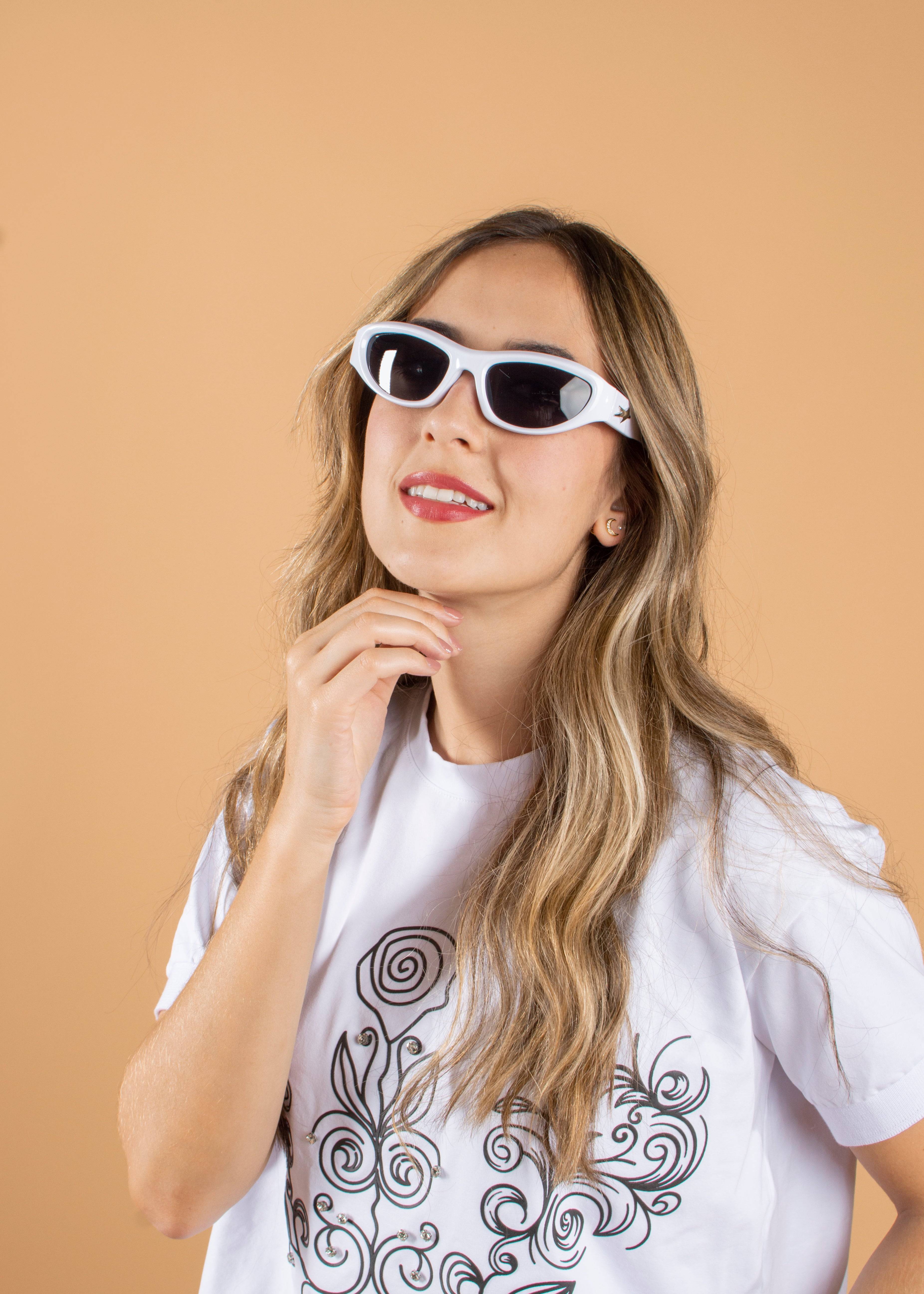 Gafas de sol color blanco con marco ojos de gato 104526